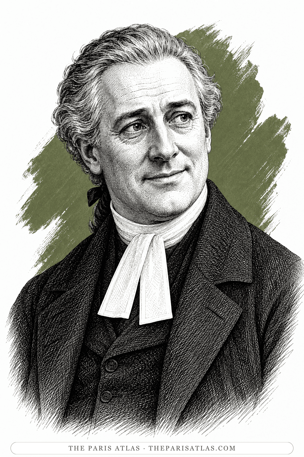 Illustrated portrait of Mr Irwine