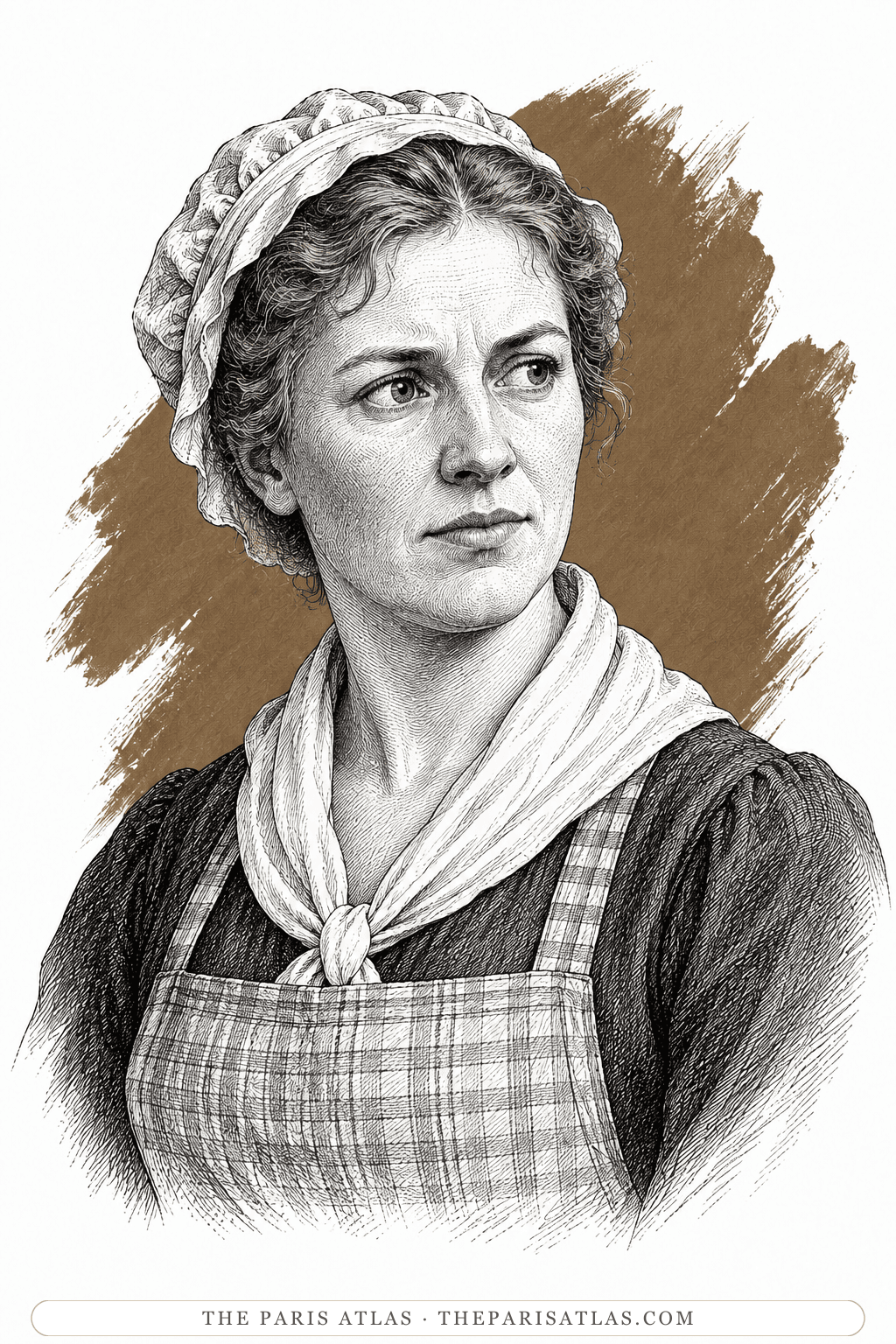 Illustrated portrait of Mrs Poyser