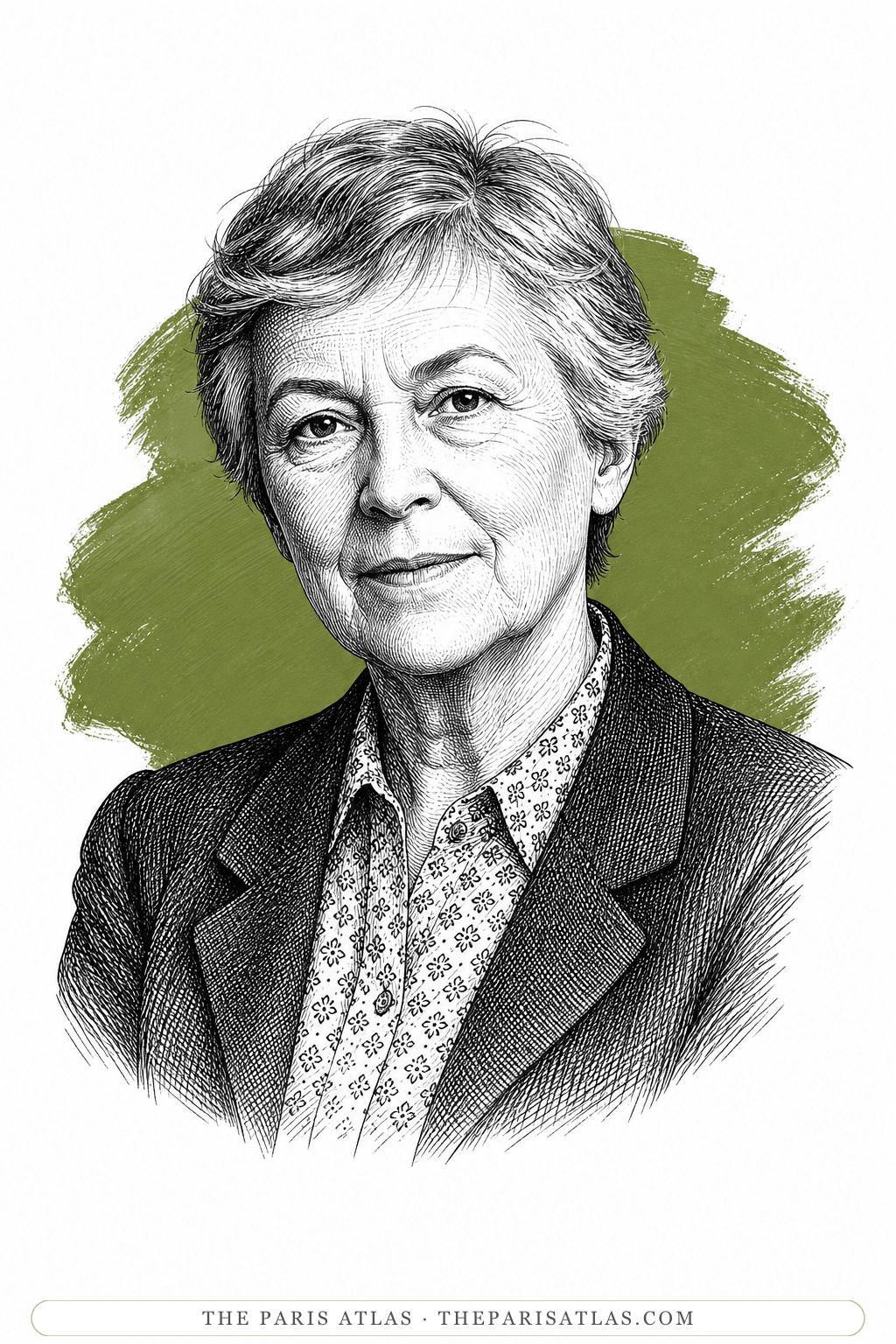 Illustrated portrait of Colette Audry