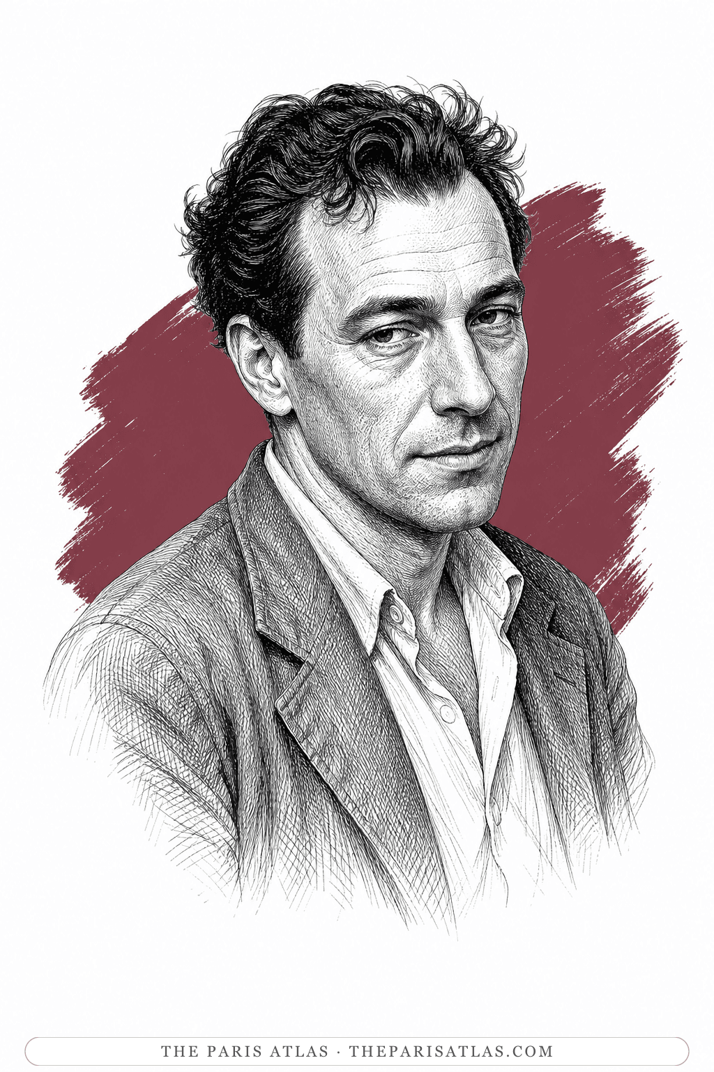 Illustrated portrait of Nelson Algren