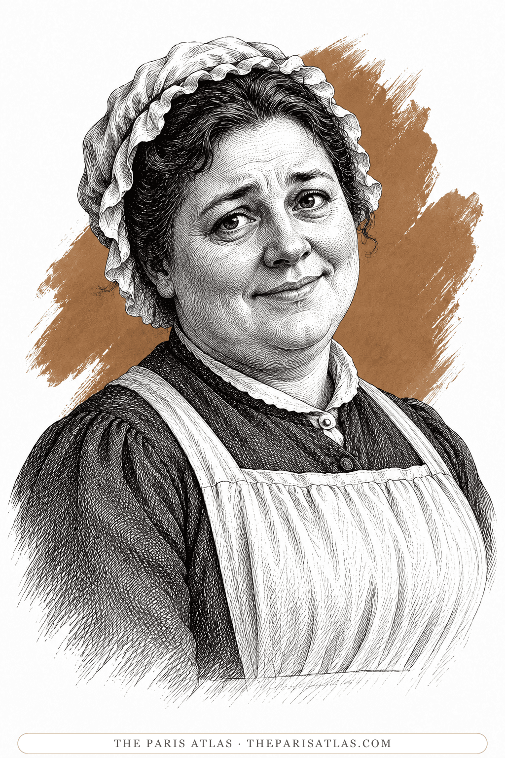 Illustrated portrait of Peggotty