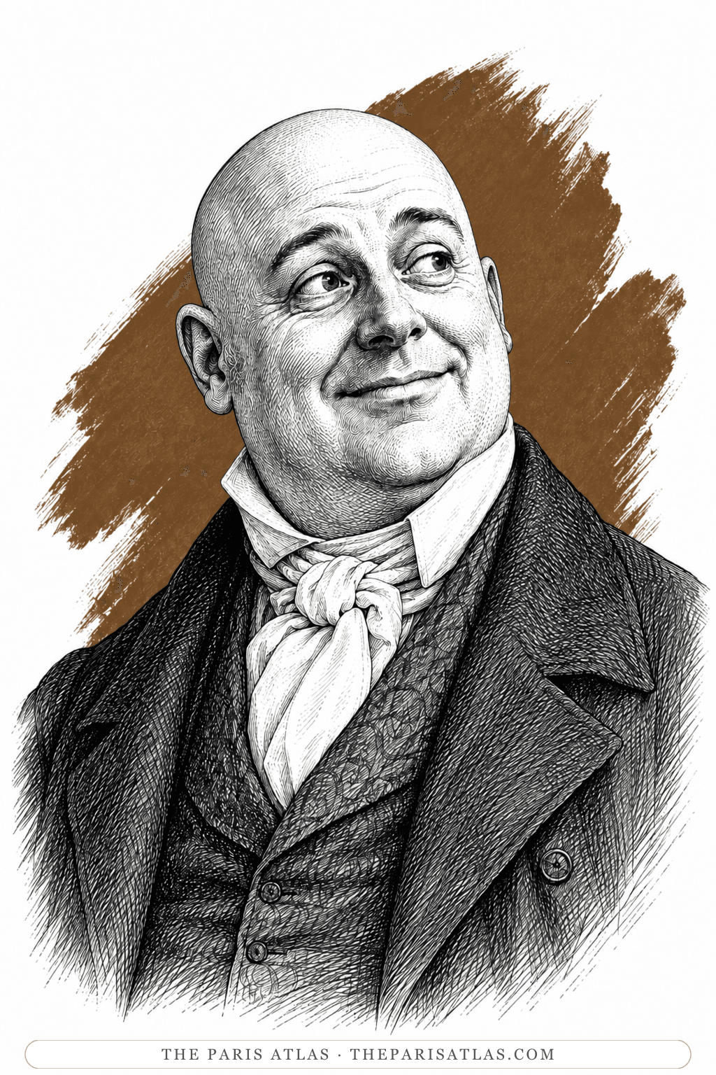 Illustrated portrait of Mr Micawber