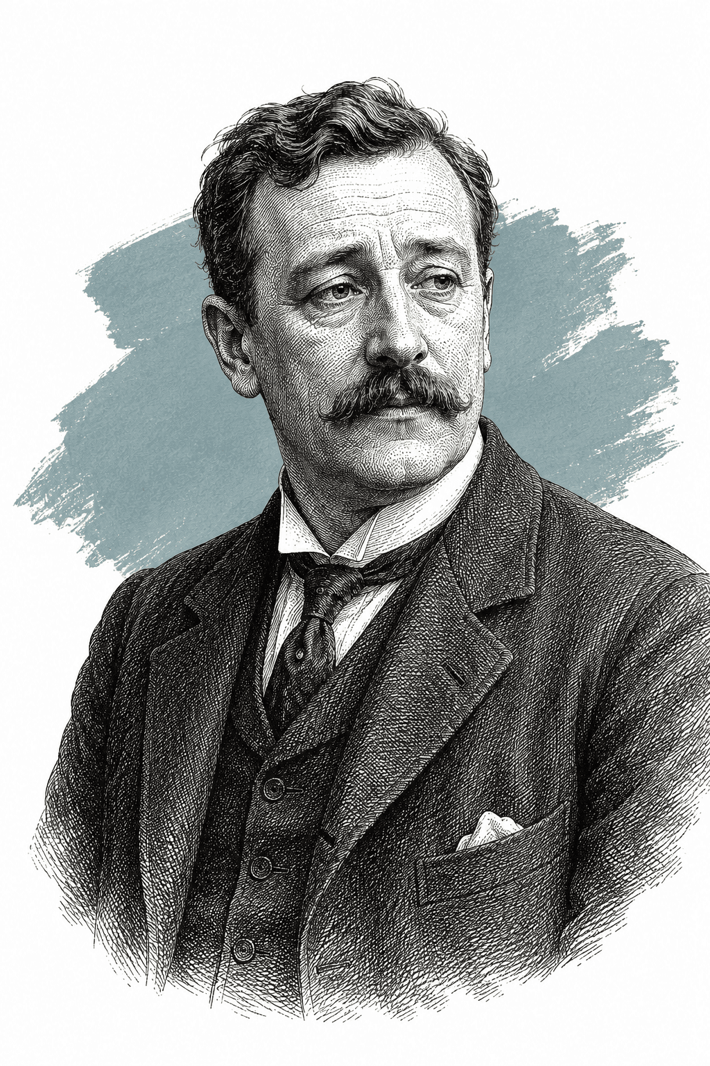 Illustrated portrait of Gabriel Conroy