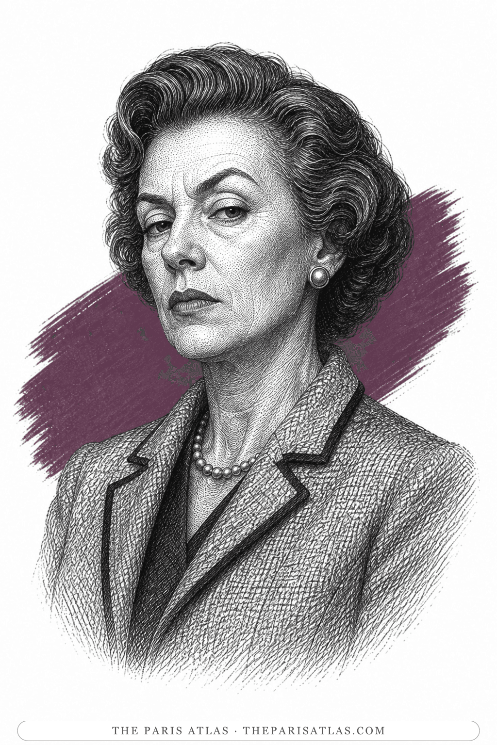 Illustrated portrait of Mrs. Bowles