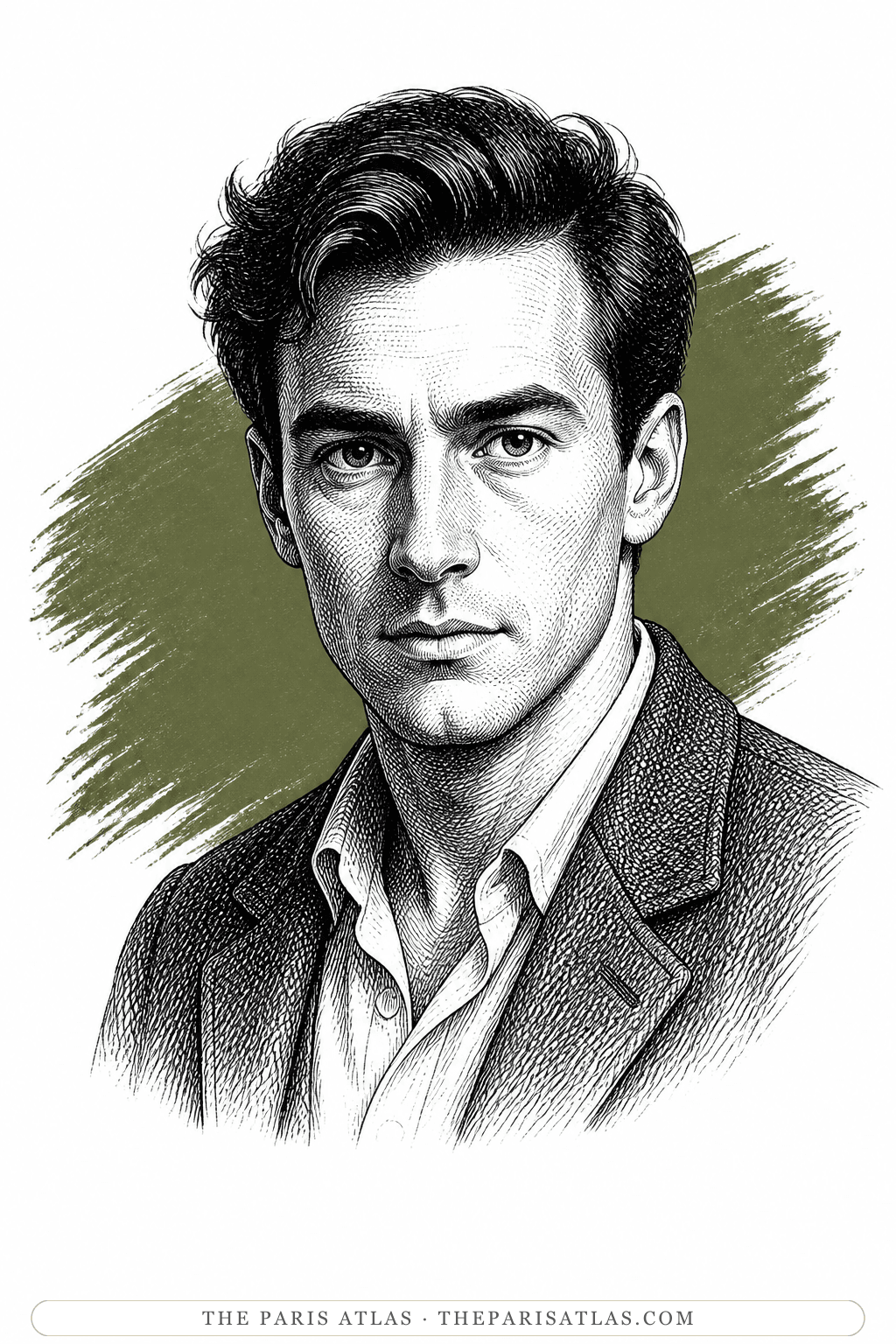 Illustrated portrait of Claude Lanzmann