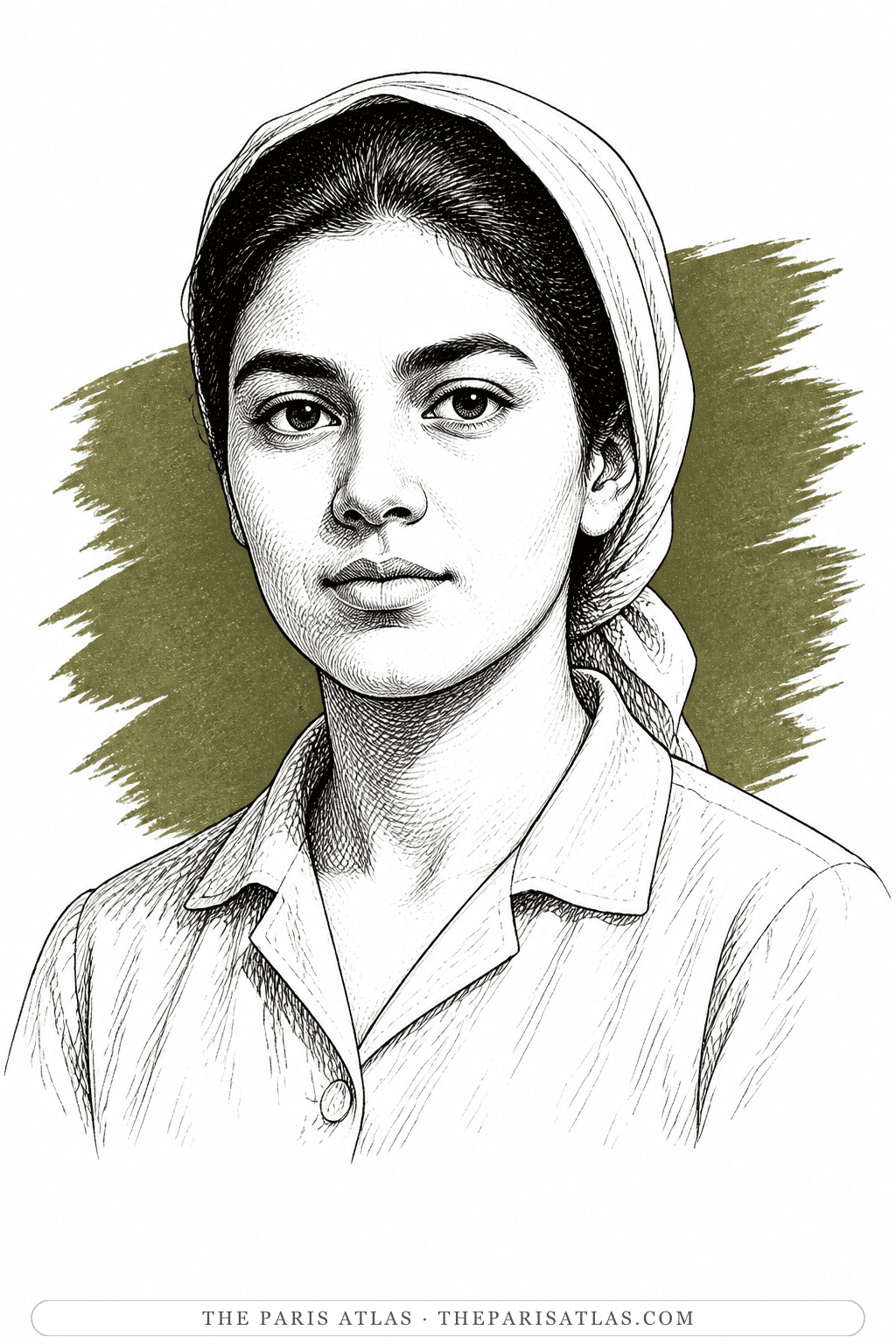 Illustrated portrait of Djamila Boupacha