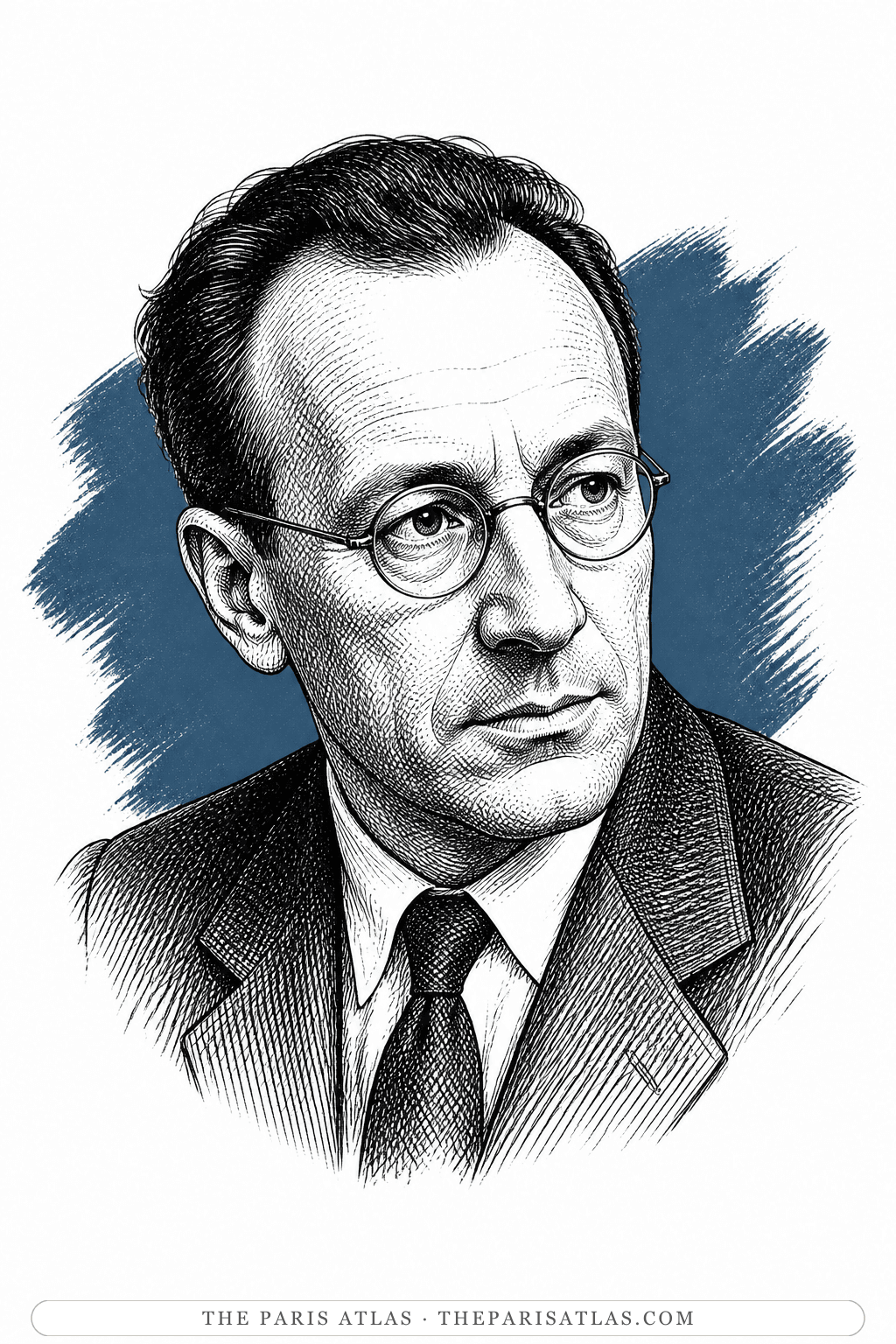 Illustrated portrait of Maurice Merleau-Ponty