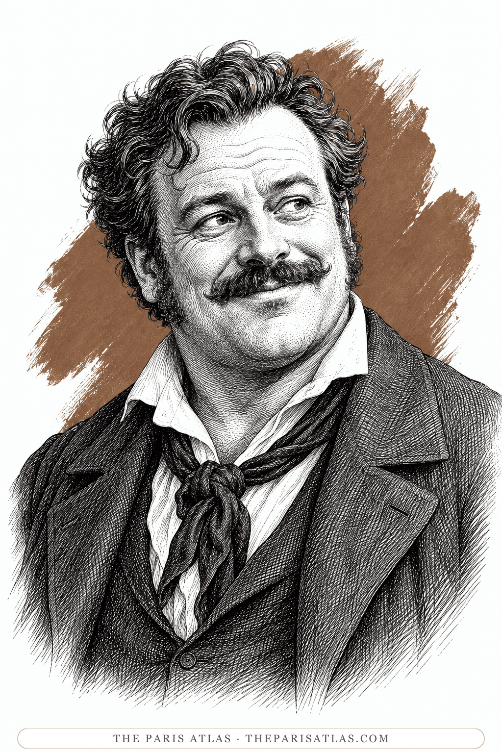 Illustrated portrait of Michel Ardan
