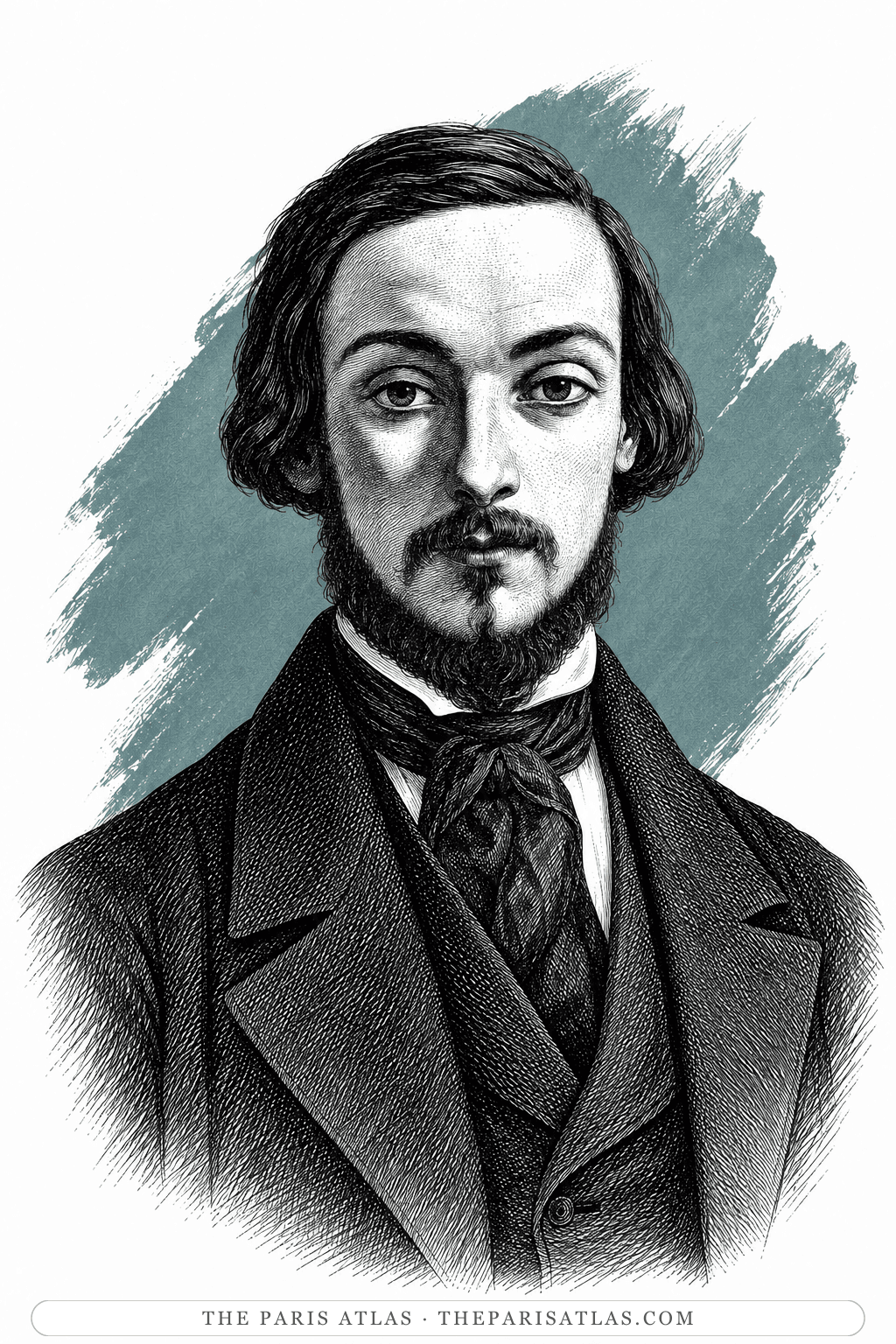 Illustrated portrait of Charles Vacquerie