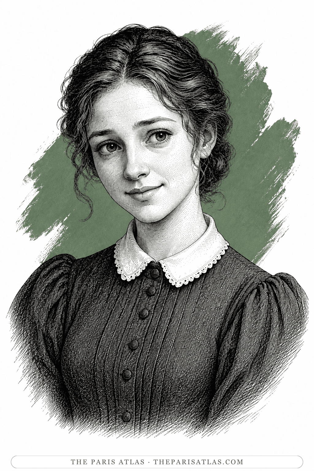 Illustrated portrait of Cosette