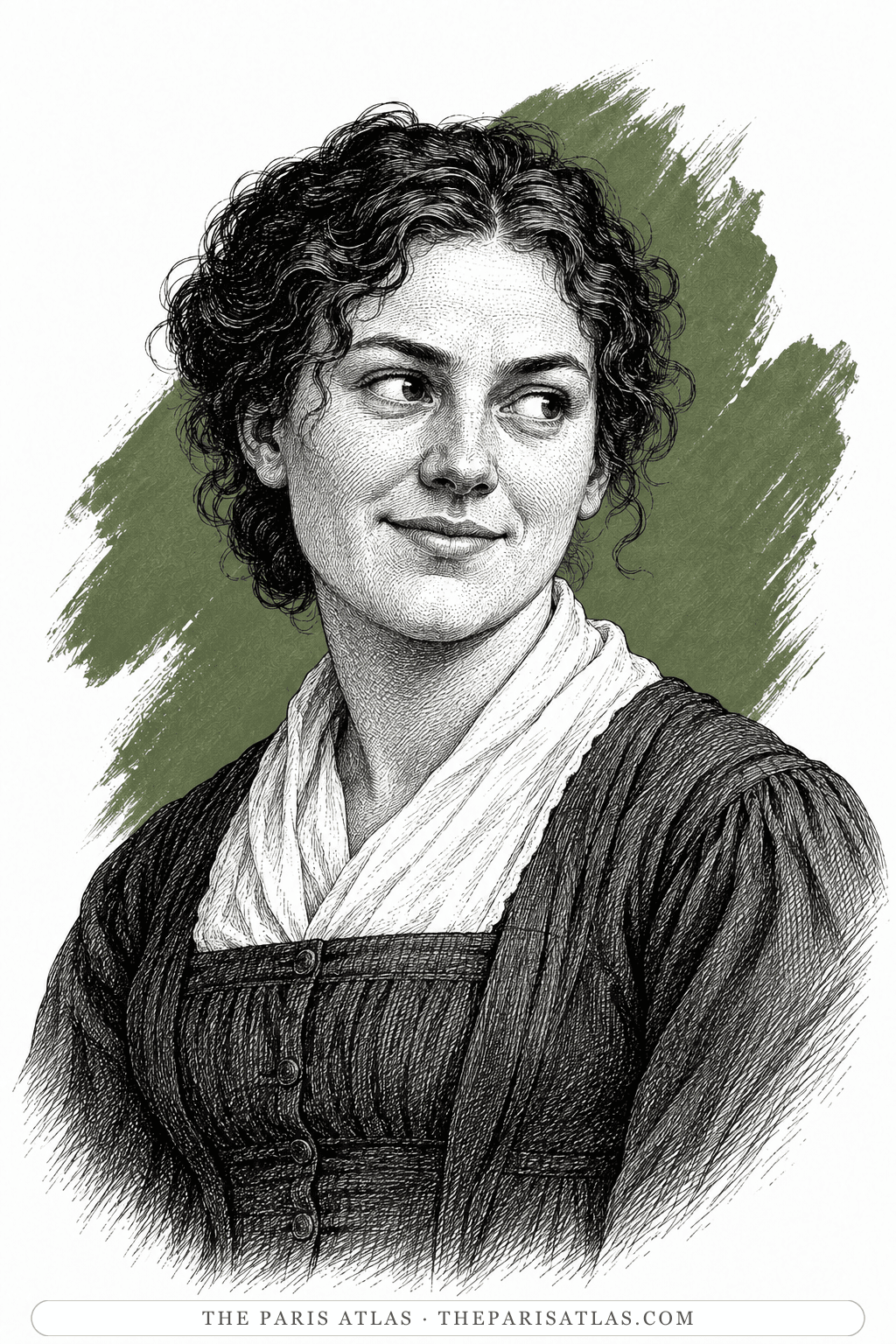Illustrated portrait of Mary Garth
