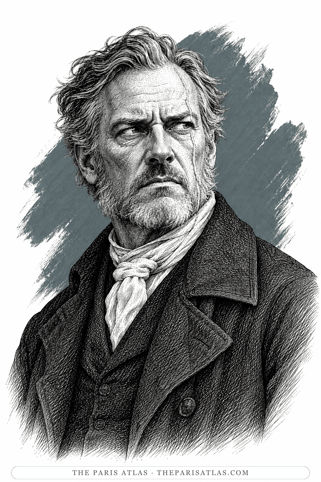 Illustrated portrait of Captain Ahab