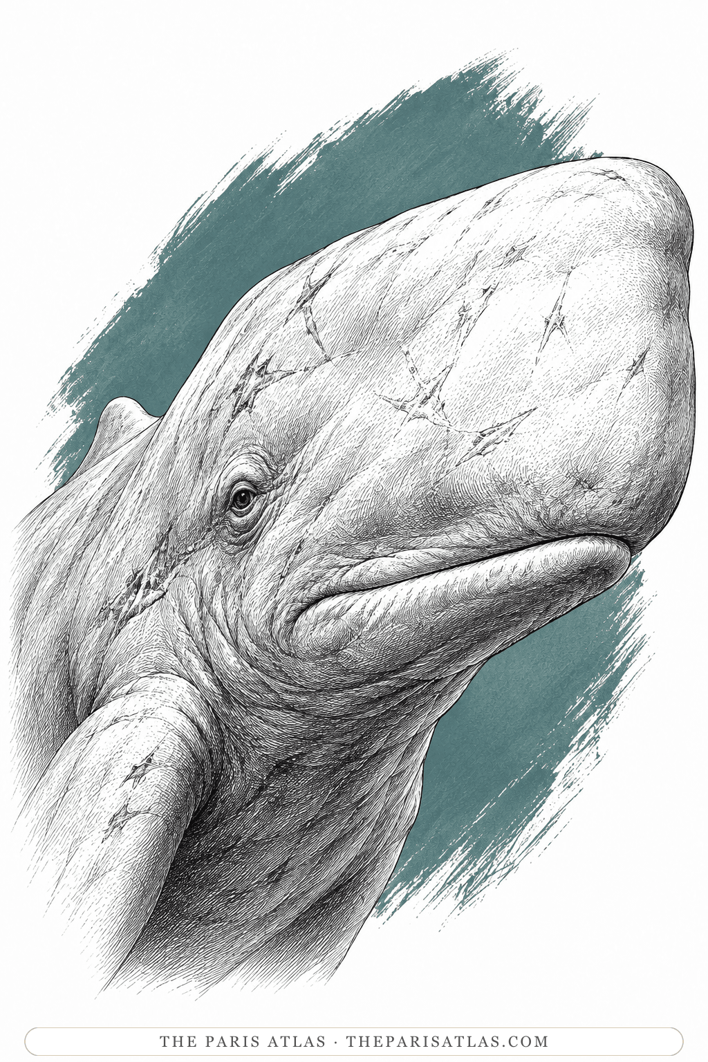 Illustrated portrait of Moby Dick