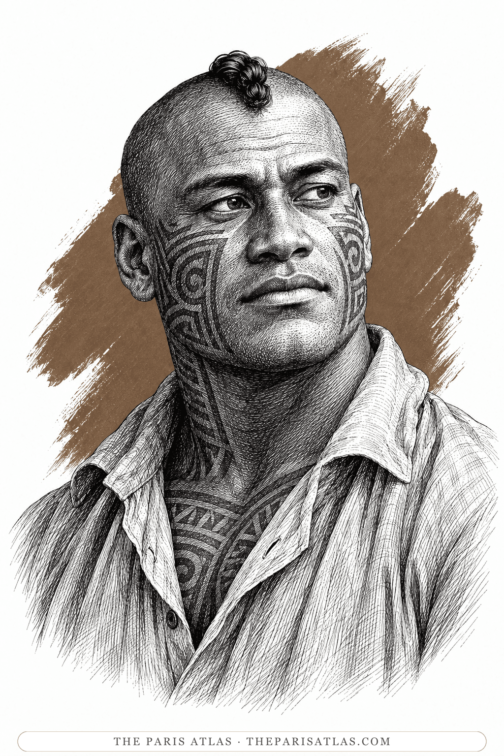 Illustrated portrait of Queequeg
