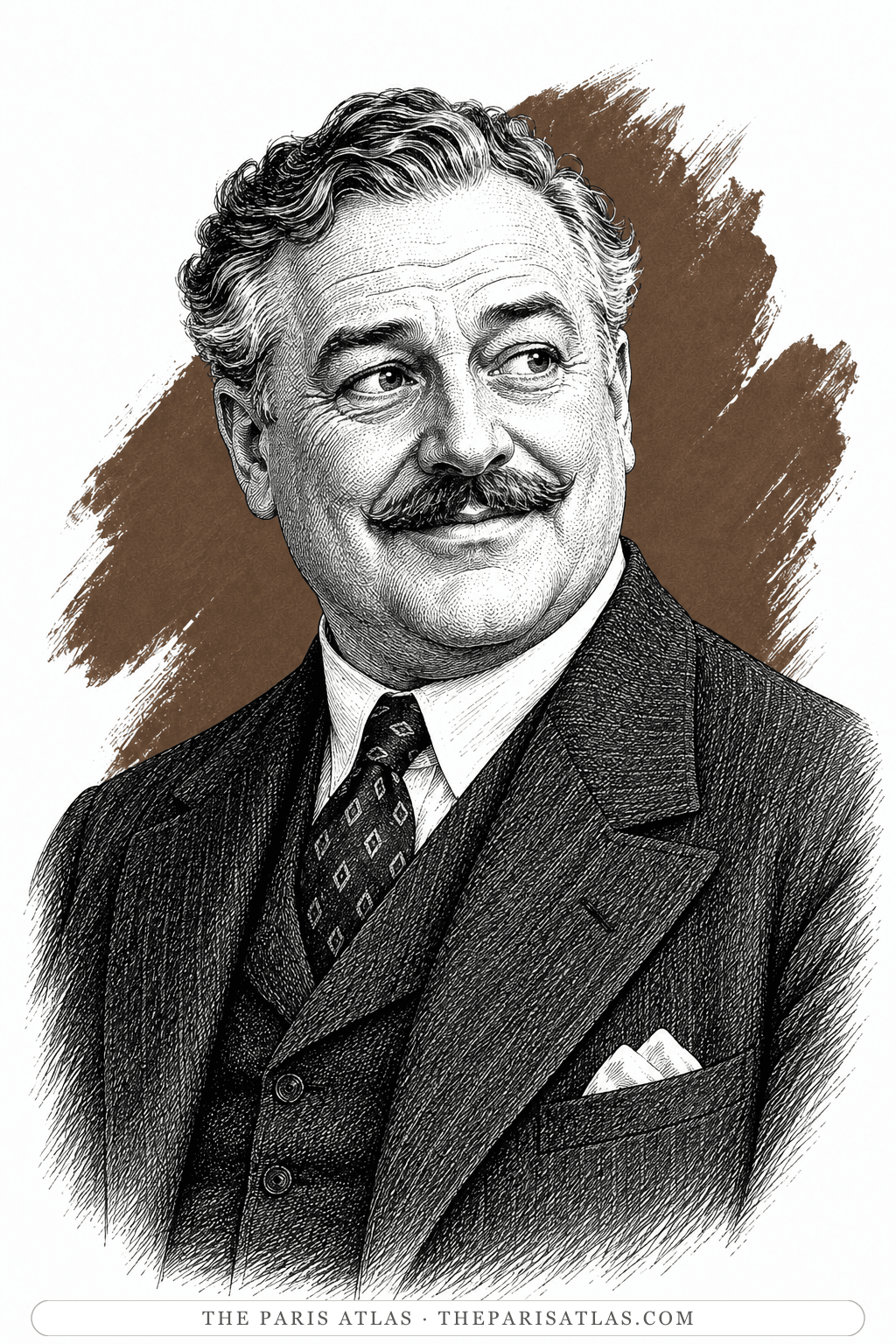 Illustrated portrait of Monsieur Bouc