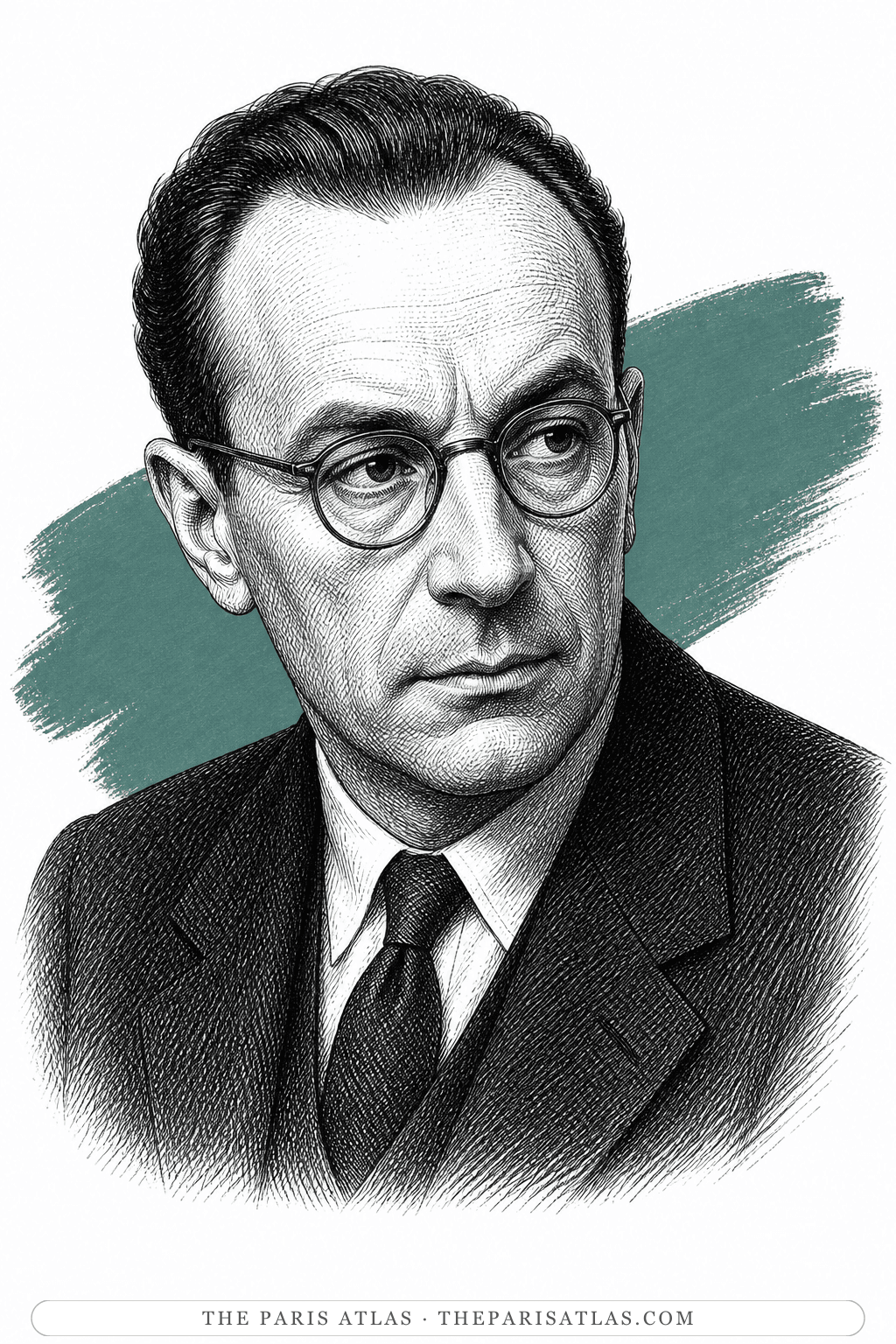 Illustrated portrait of Maurice Merleau-Ponty