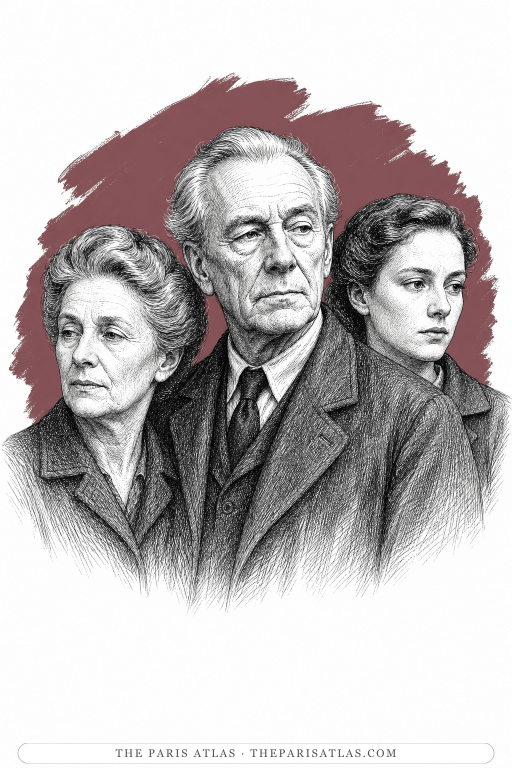 Illustrated portrait of The von Leiden family