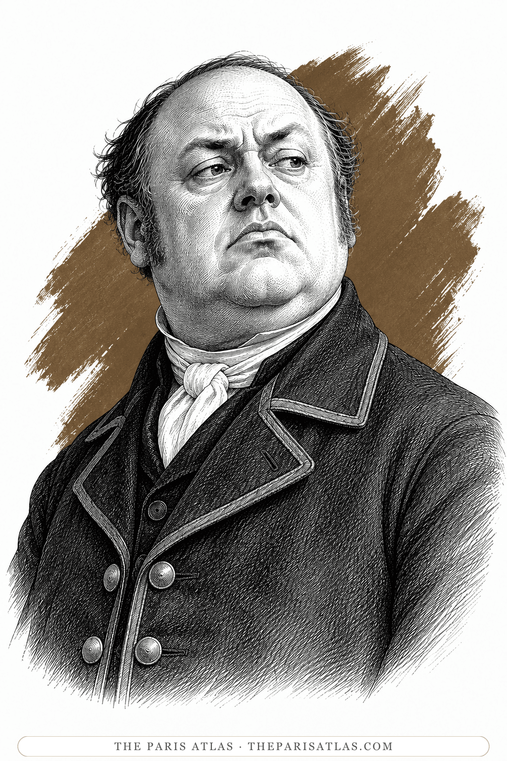 Illustrated portrait of Mr Bumble