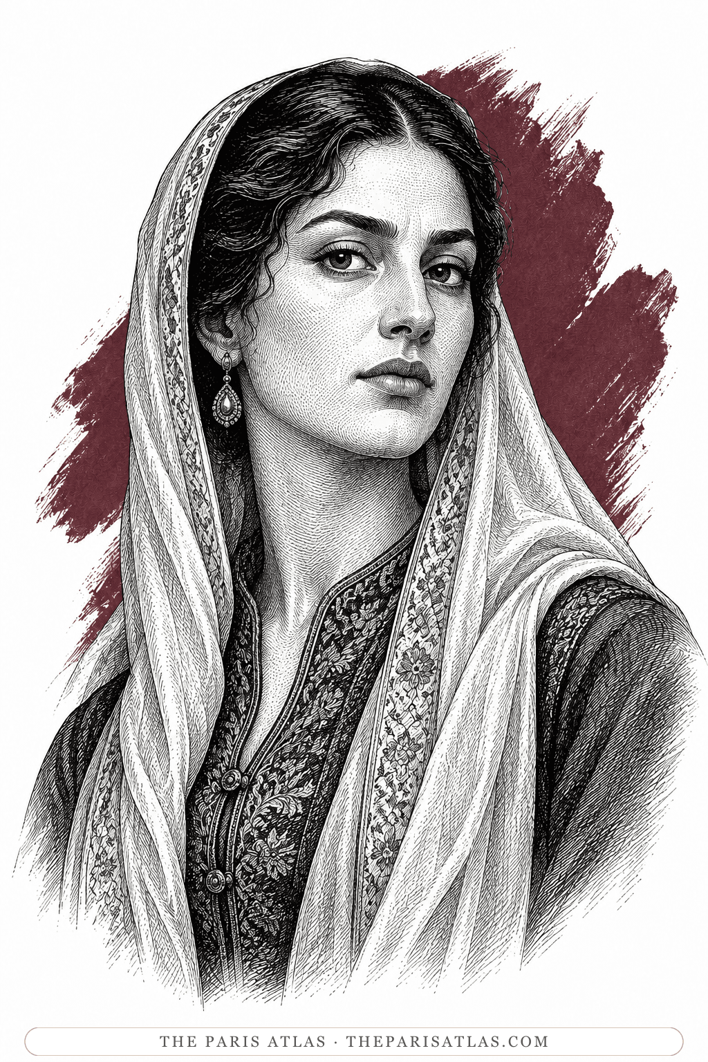 Illustrated portrait of Roxana