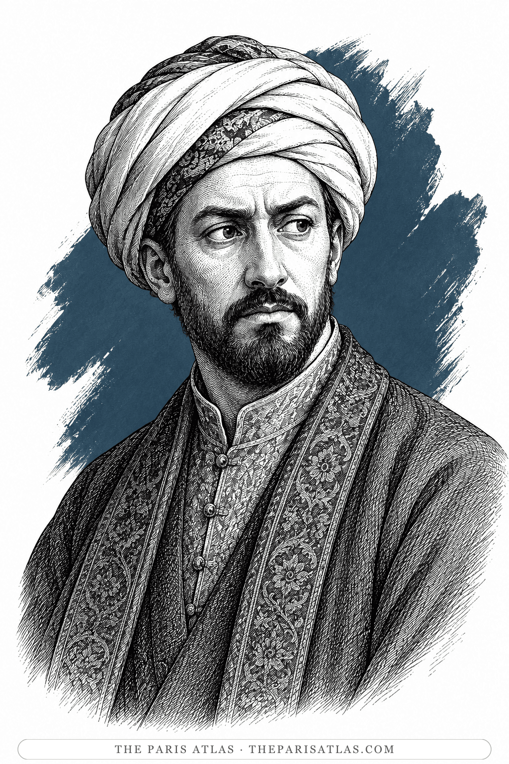 Illustrated portrait of Usbek