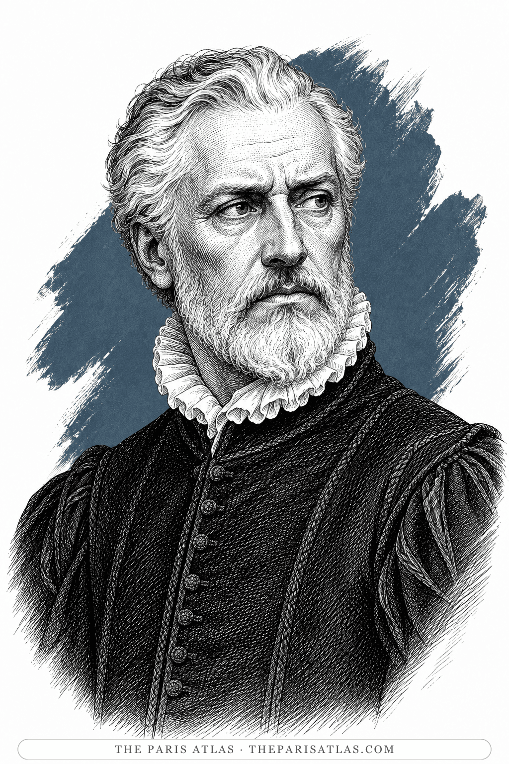 Illustrated portrait of Admiral Coligny
