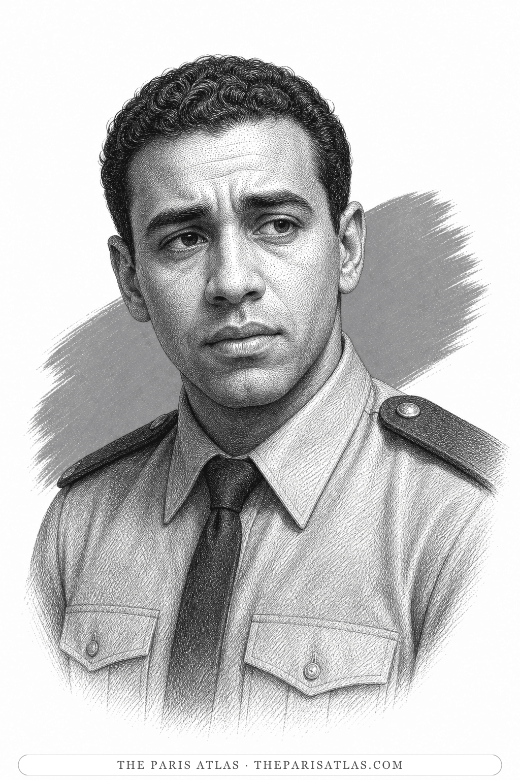 Illustrated portrait of Mahfouz