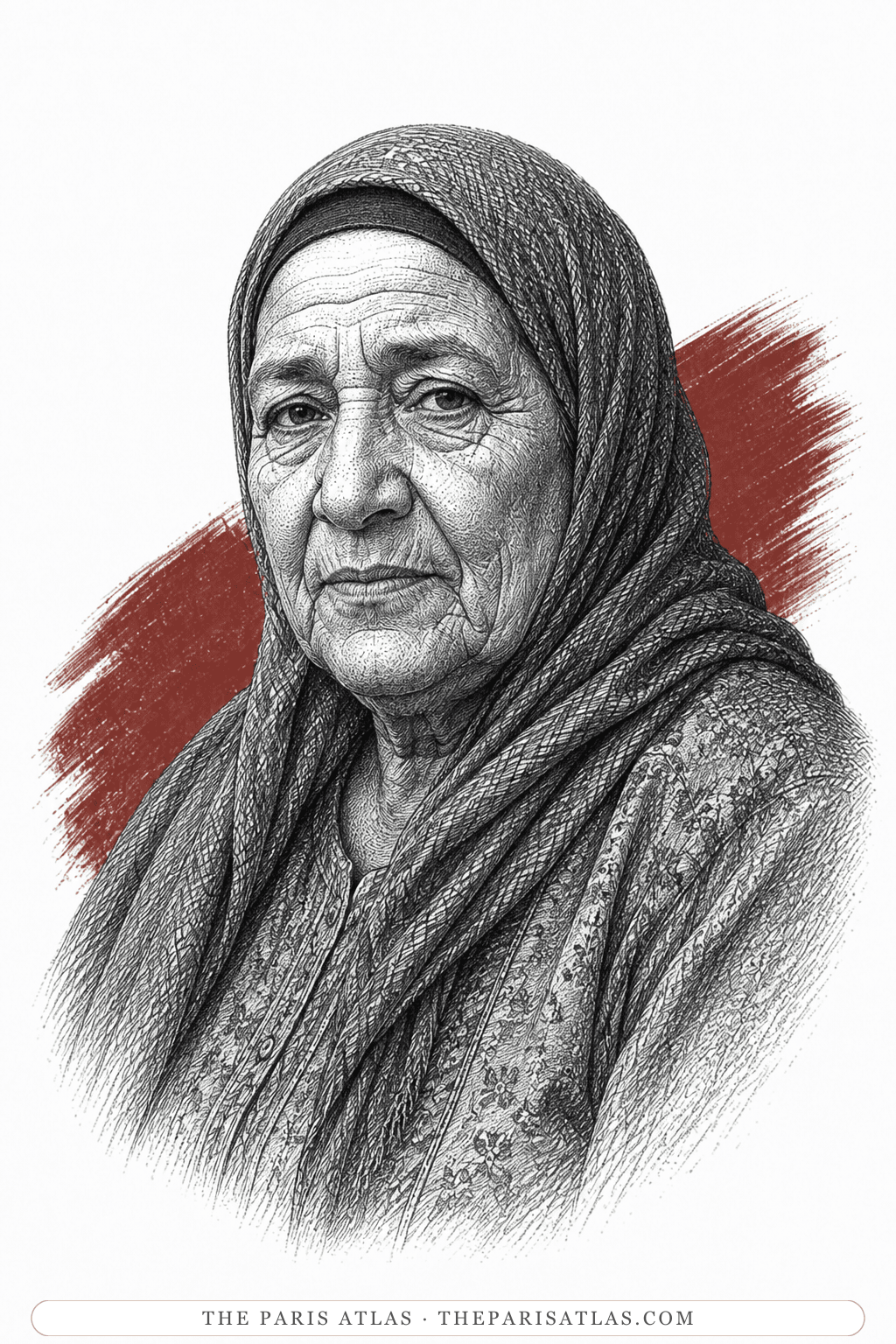 Illustrated portrait of Um Mabrouk