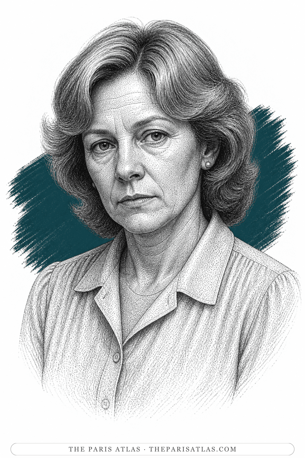 Illustrated portrait of Mrs. Saunders