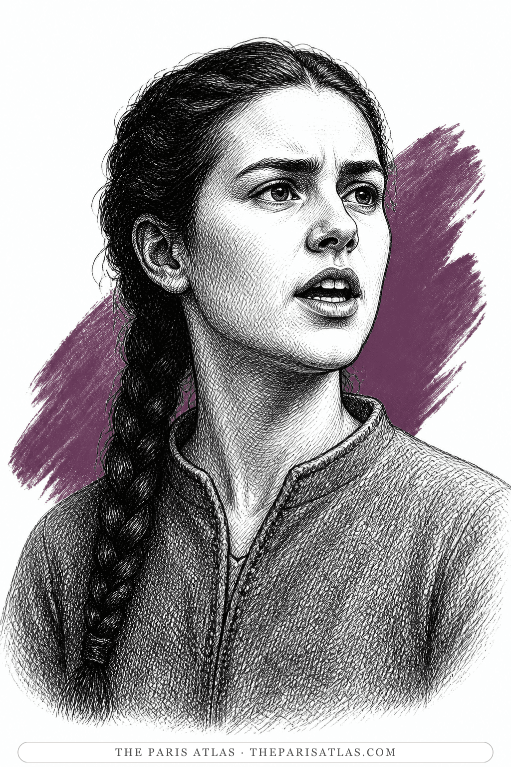 Illustrated portrait of Clarice d'Avesnes