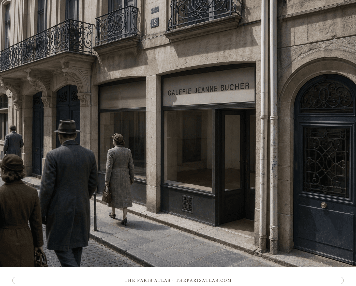 Natural-color reconstruction of Galerie Jeanne Bucher circa 1942