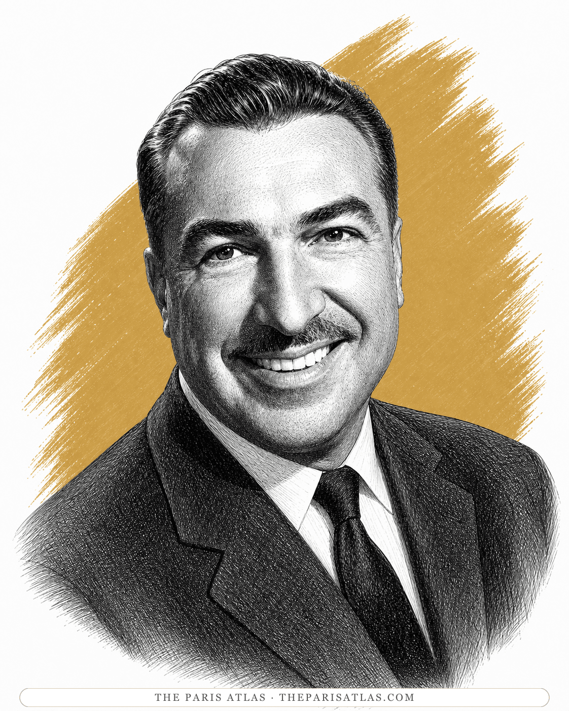 Illustrated portrait of Adam Clayton Powell Jr.