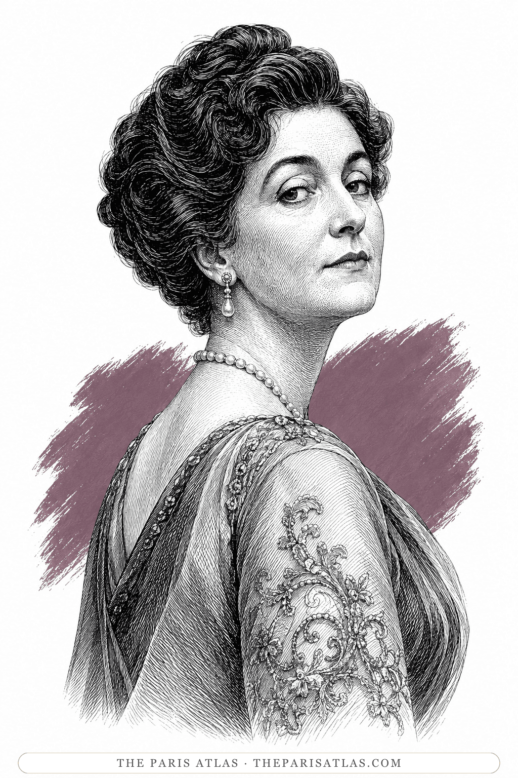 Illustrated portrait of Aimée Crocker