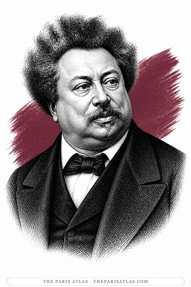 Illustrated portrait of Alexandre Dumas