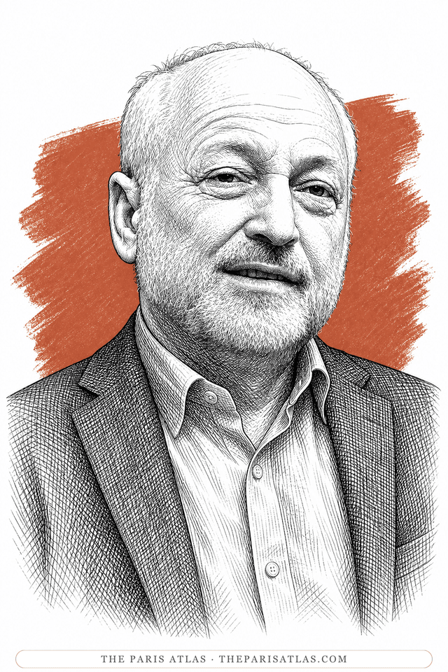 Illustrated portrait of André Aciman