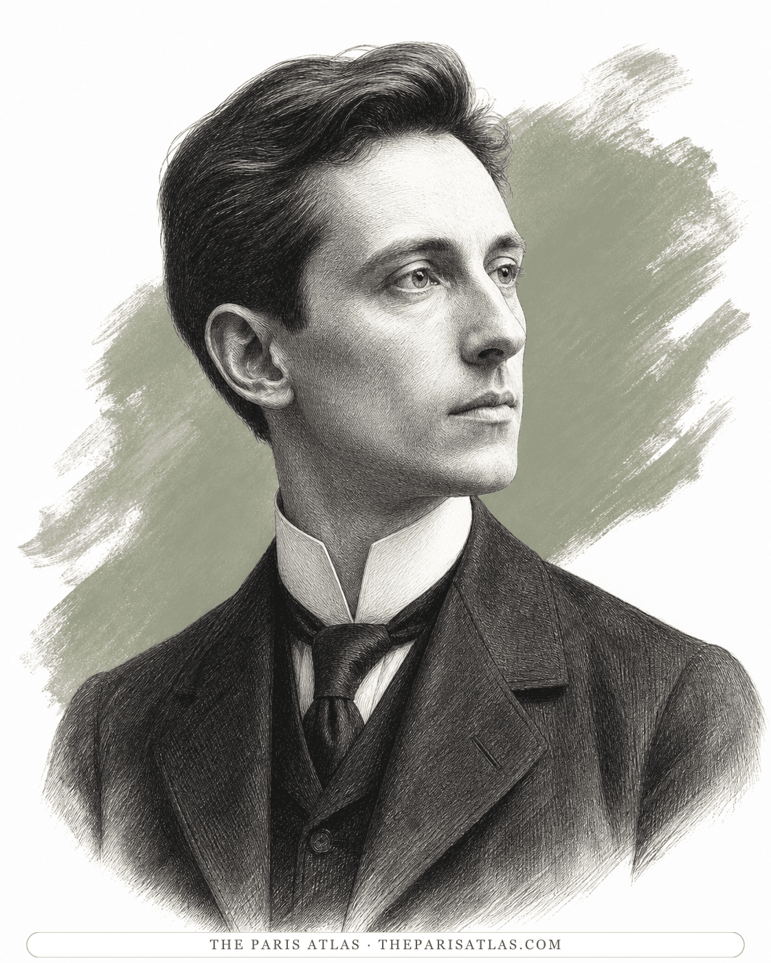 Illustrated portrait of André Caplet