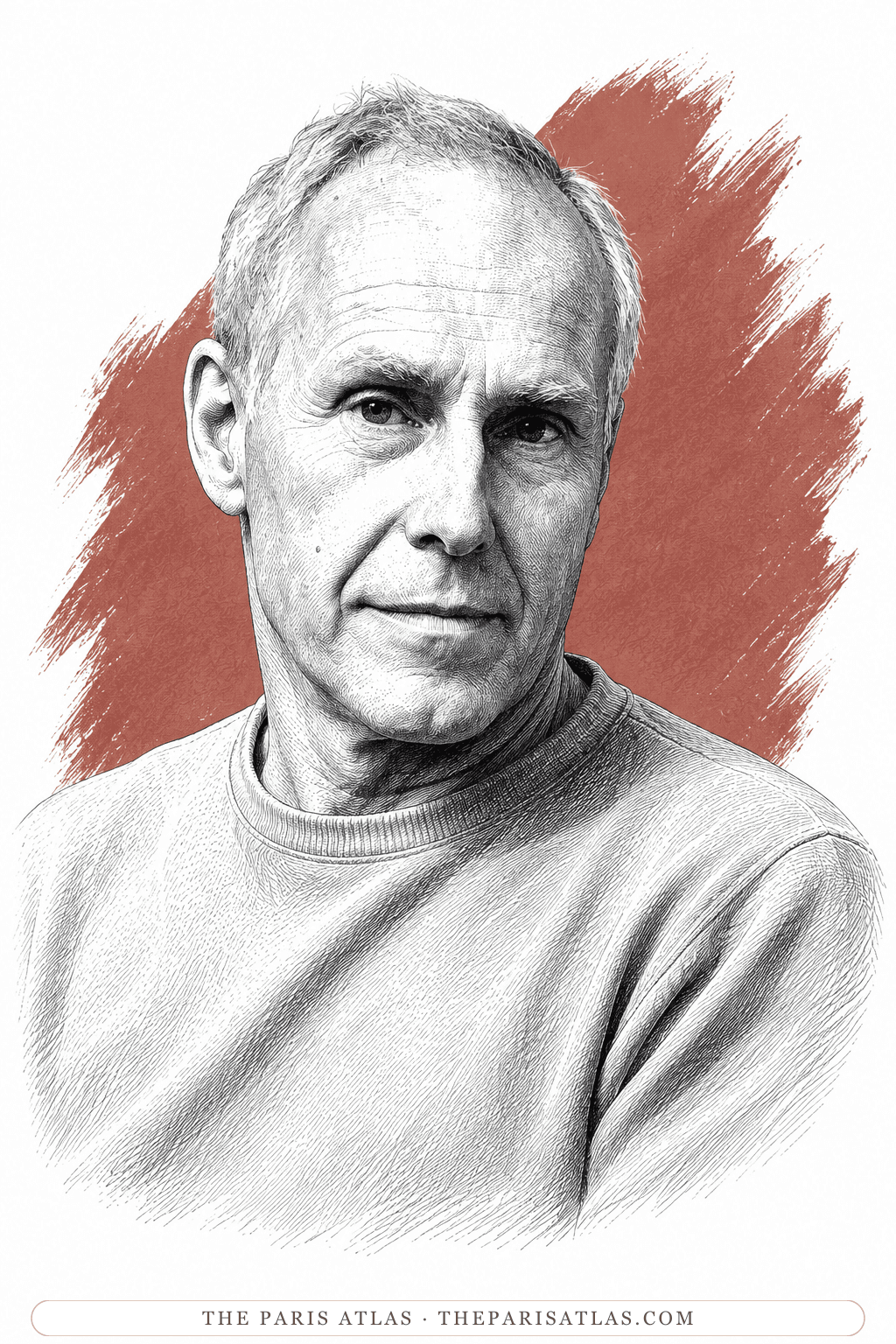 Illustrated portrait of Barney Rosset