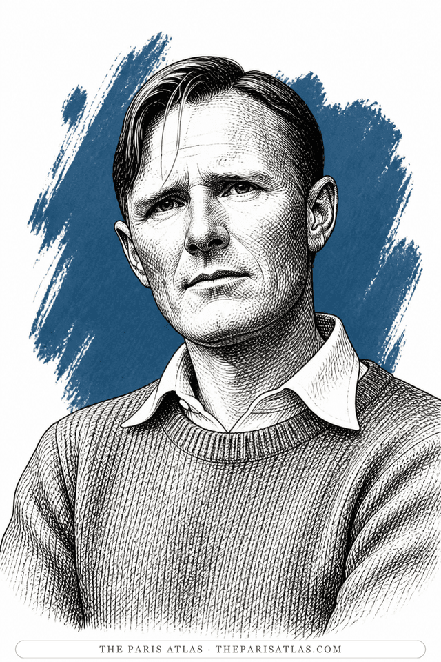 Illustrated portrait of Christopher Isherwood