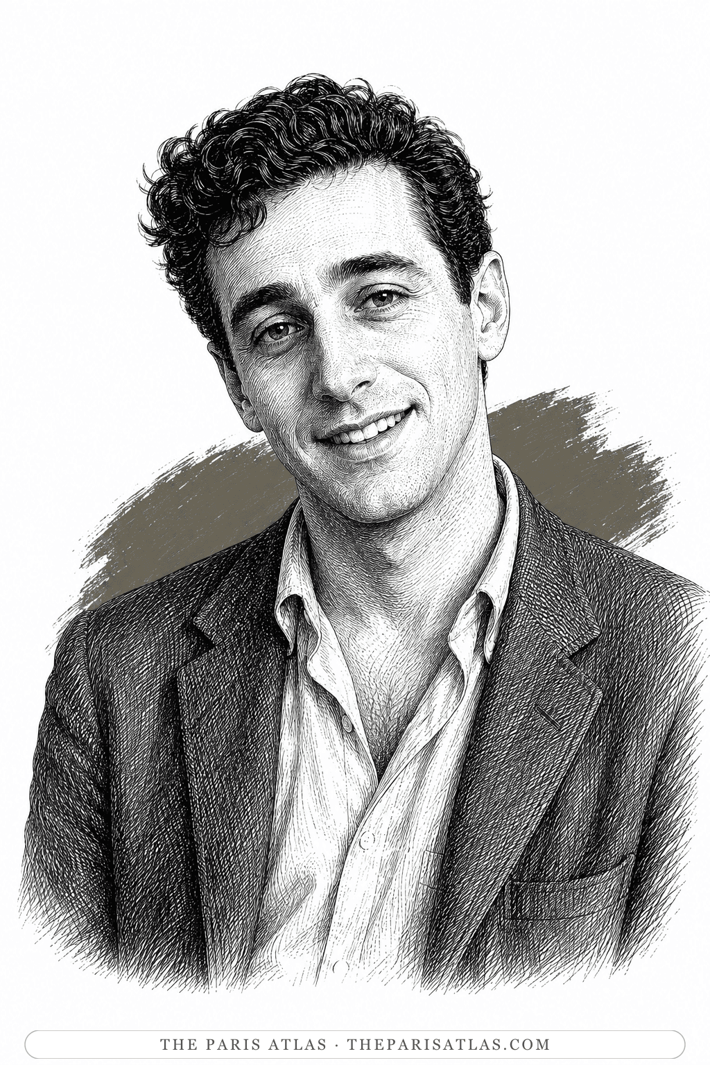 Illustrated portrait of David Amram