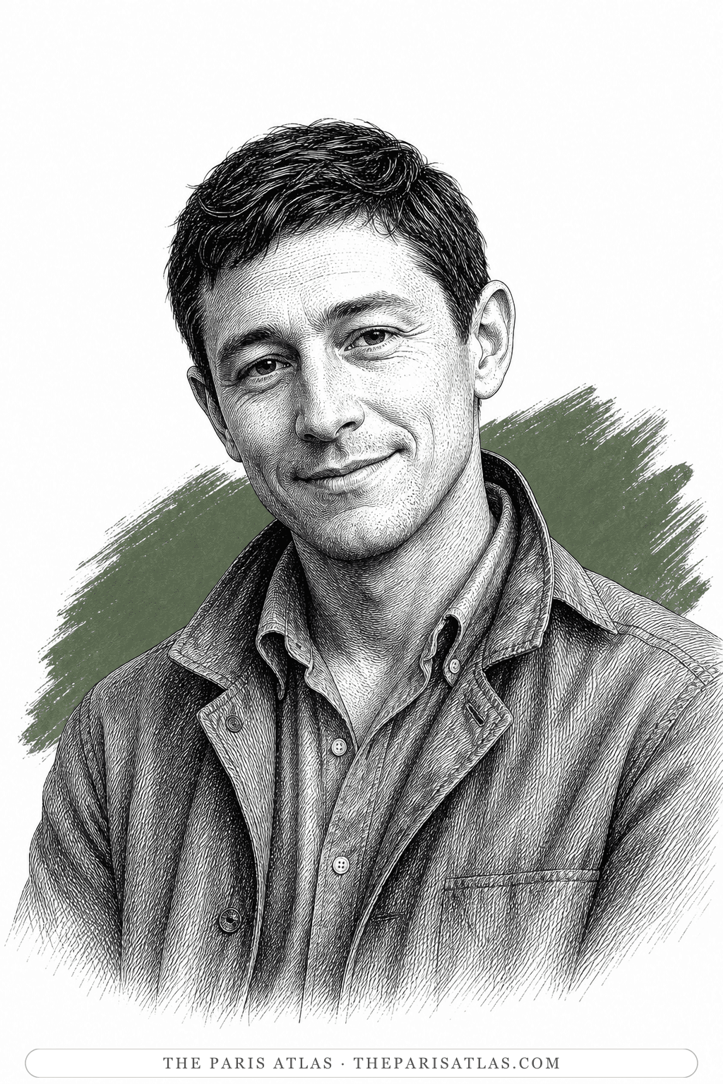 Illustrated portrait of Gary Snyder