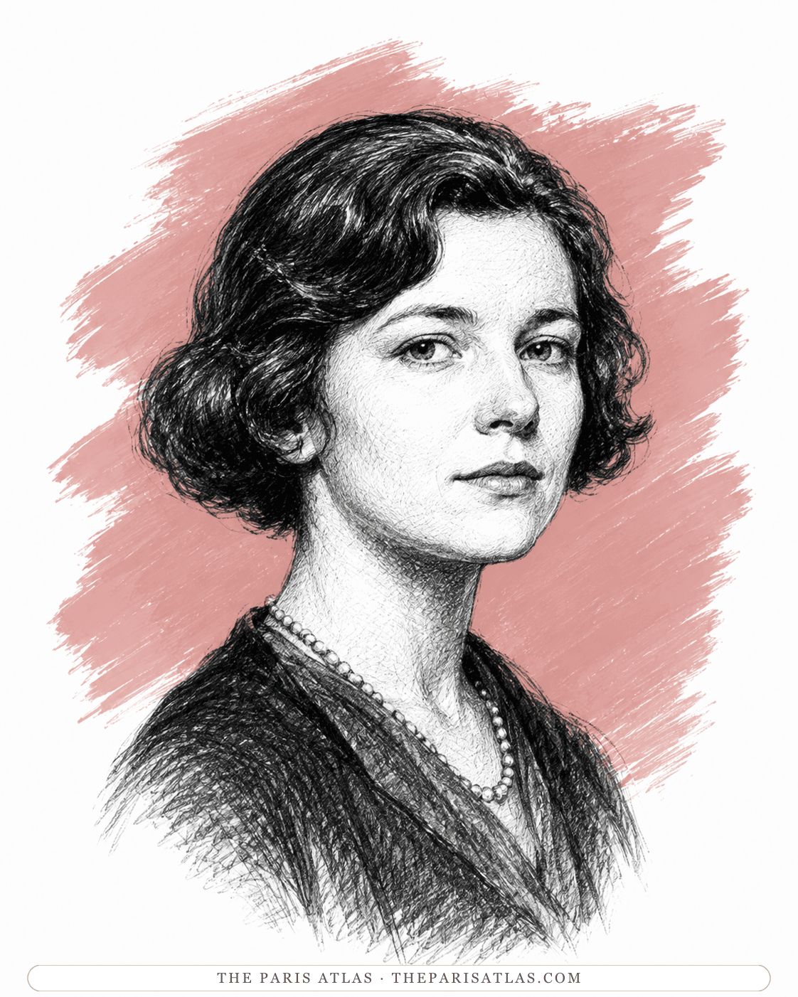 Illustrated portrait of Georgette Magritte