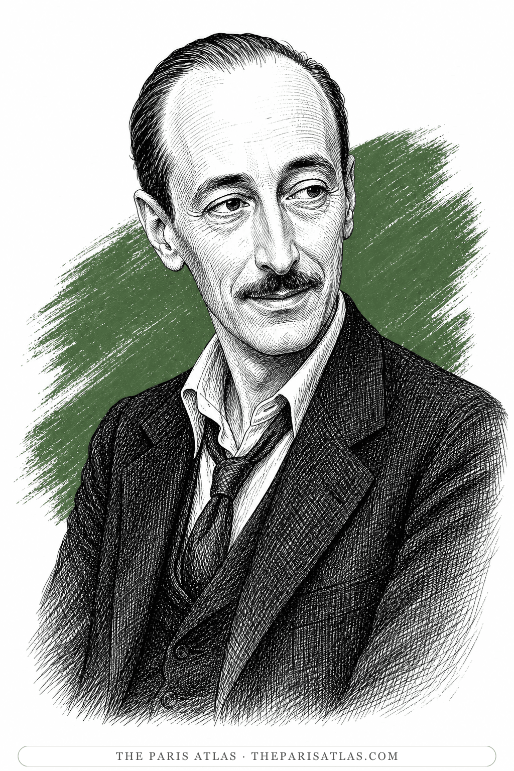Illustrated portrait of Henri-Pierre Roché