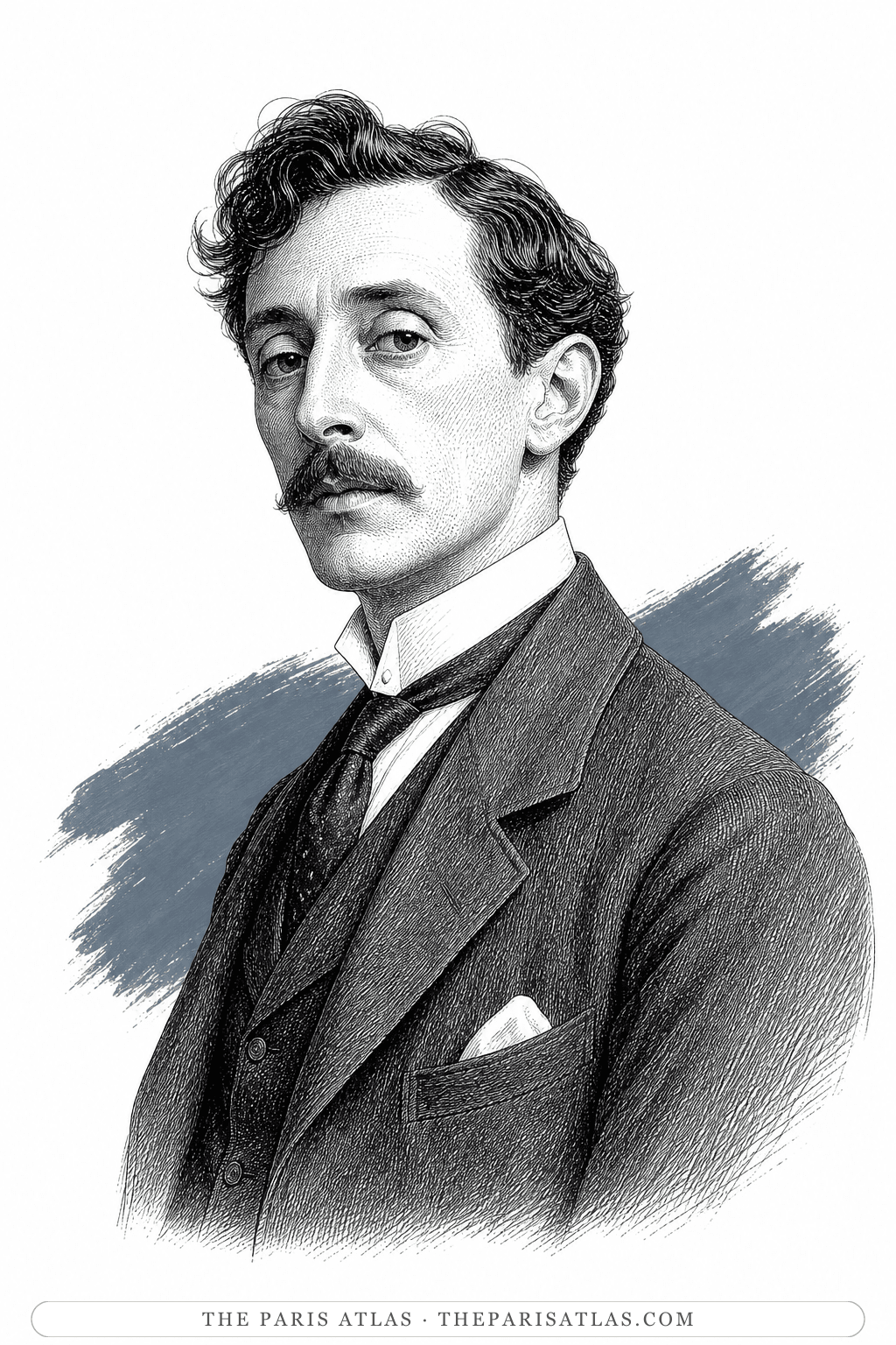 Illustrated portrait of Herman Bang