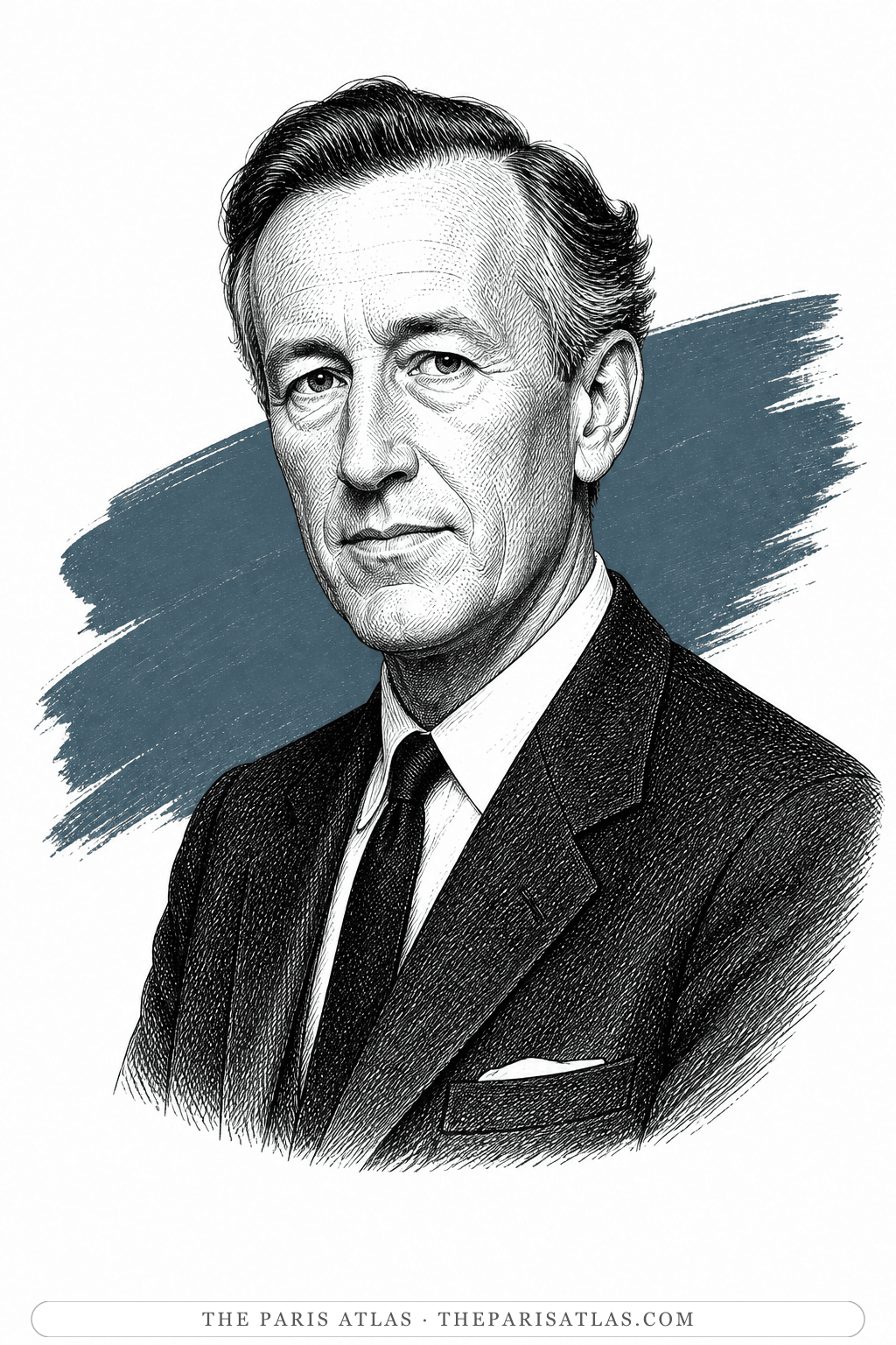 Illustrated portrait of Ian Fleming