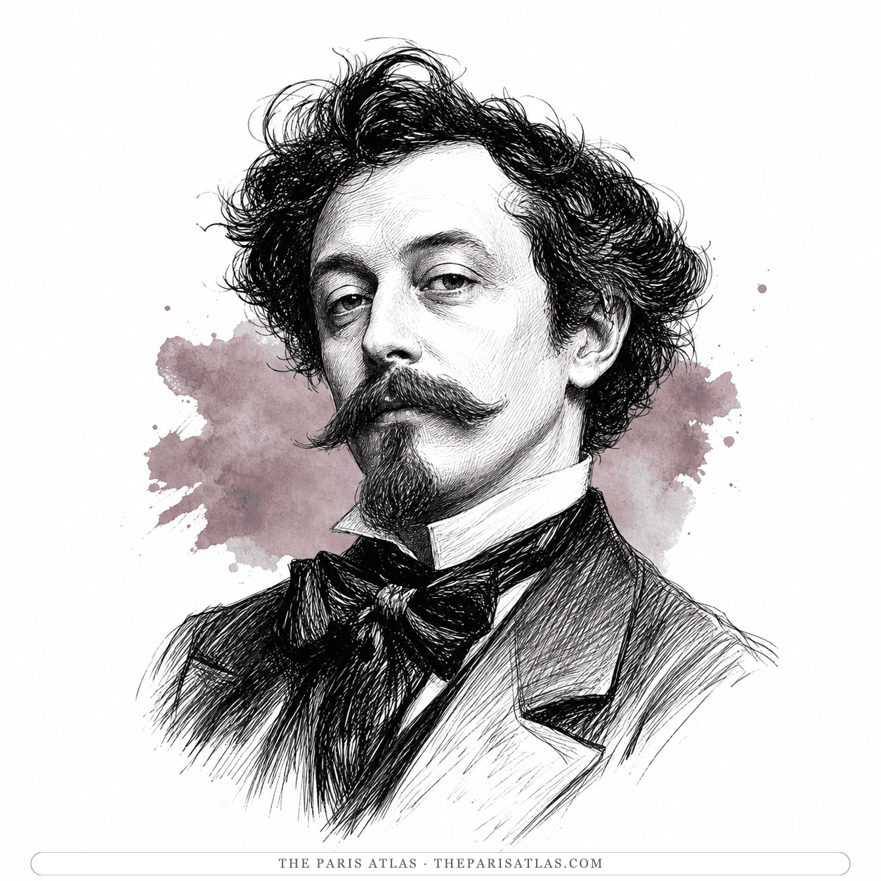 Ink illustration of Adolphe Willette