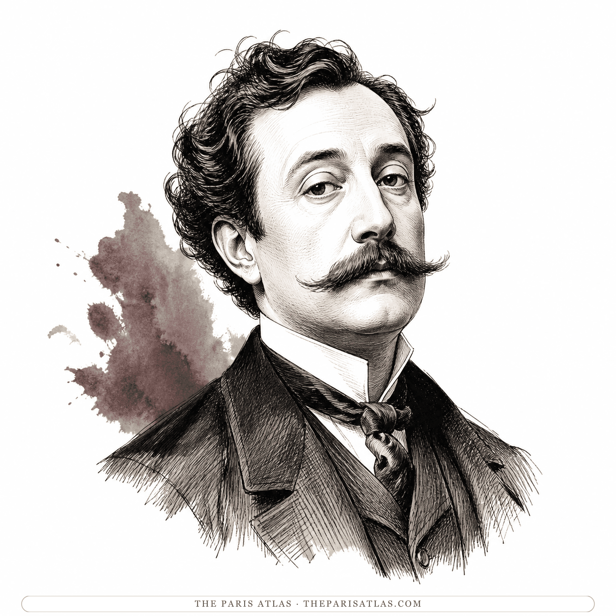 Ink illustration of Alphonse Allais