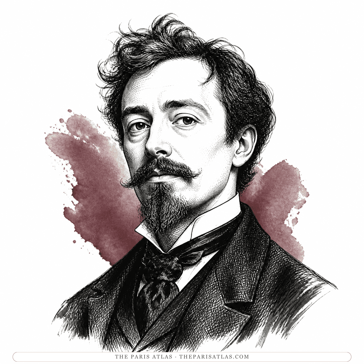 Ink illustration of Henri Rivière