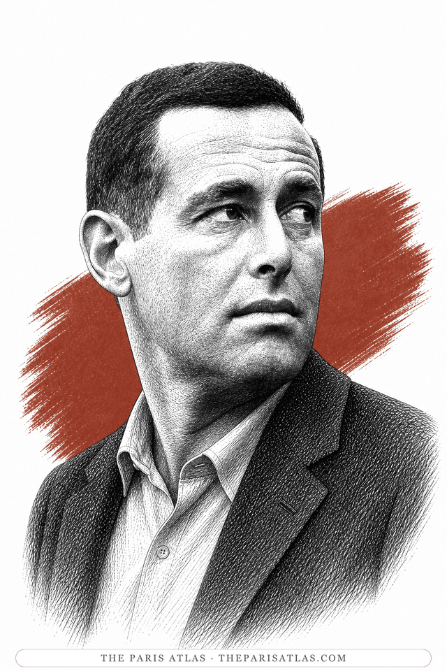 Illustrated portrait of James Salter
