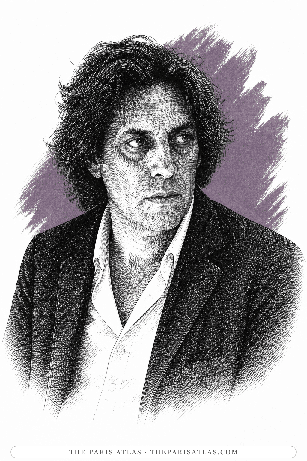 Illustrated portrait of Jean Paul Riopelle