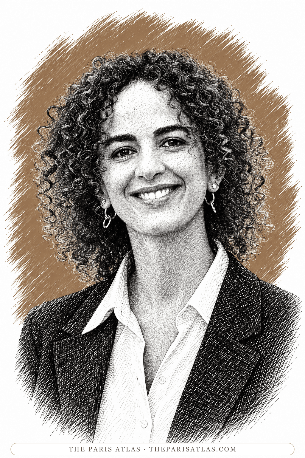Illustrated portrait of Leïla Slimani