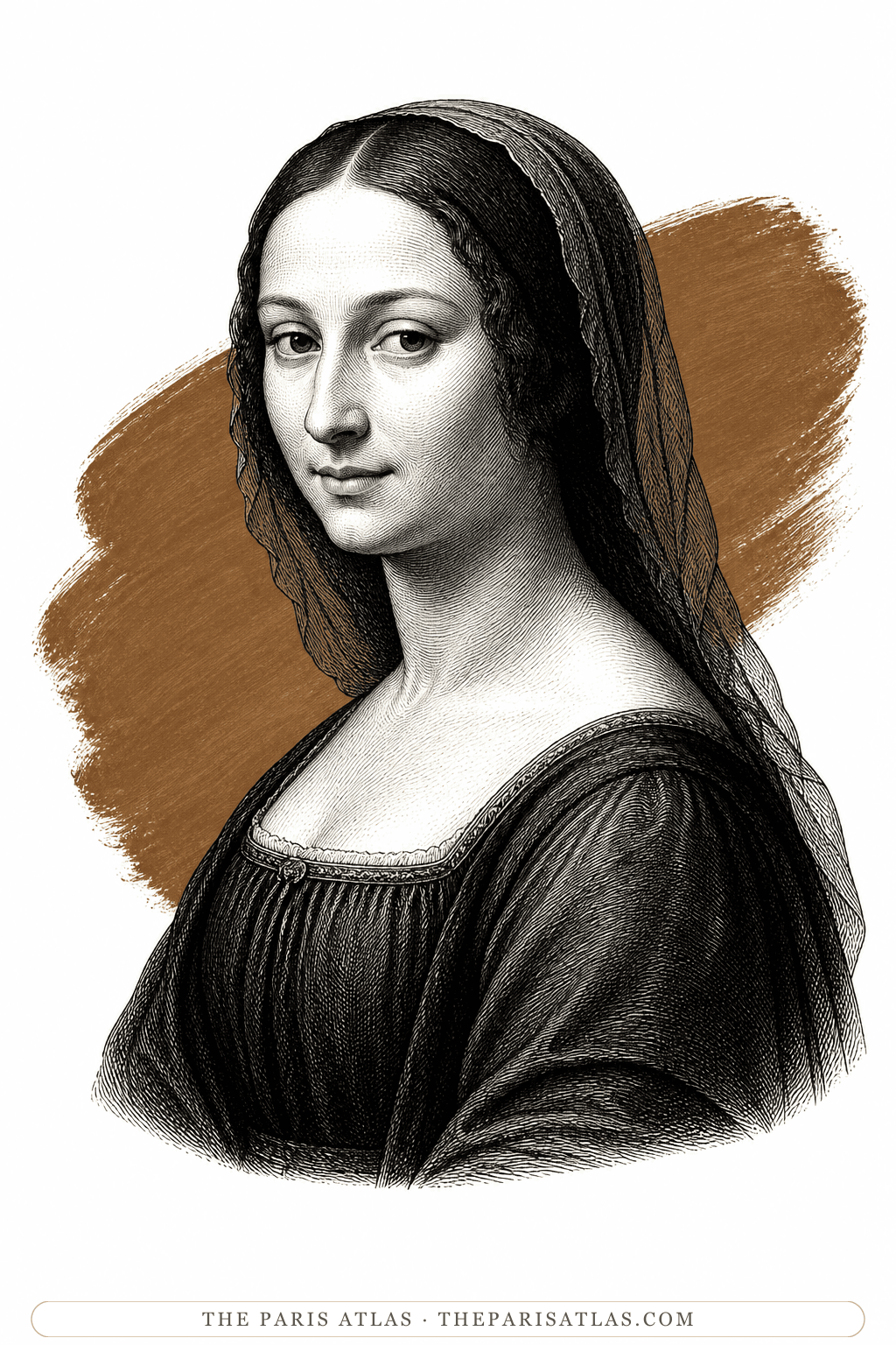 Illustrated portrait of Lisa Gherardini